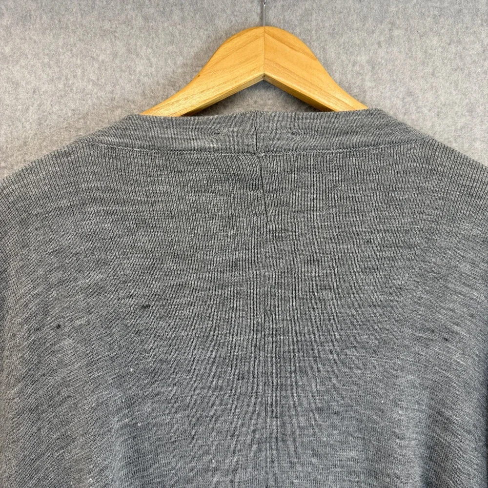 Rebecca‎ Minkoff Womens Gray Knit Drape Wrap Shawl Open Front Wool Blend Soft